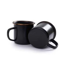 Load image into Gallery viewer, BAREBONES Enamel Cup - Charcoal (Set of 2)