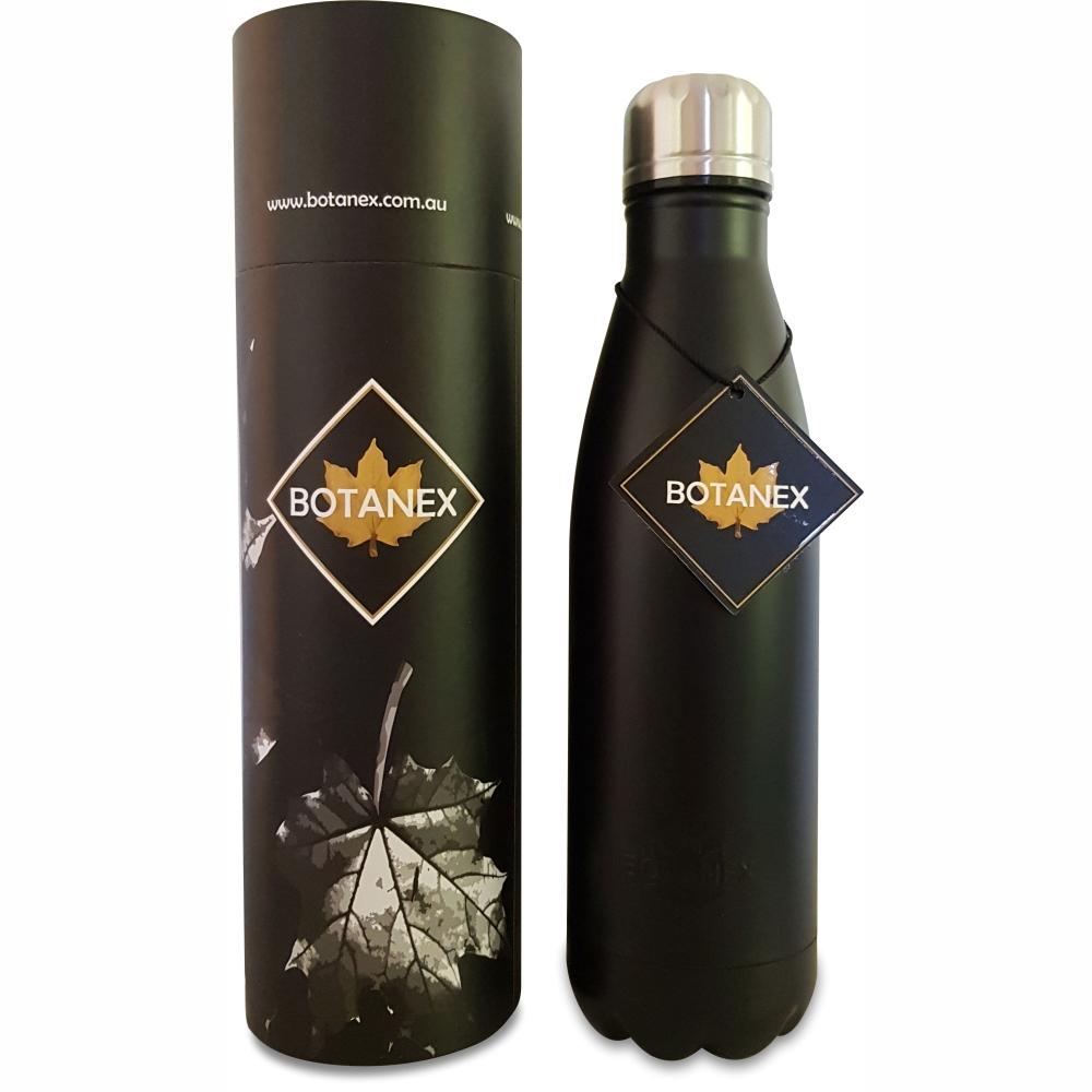Matt Black Insulated Water Bottle with Packaging