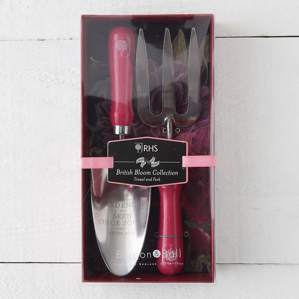 Load image into Gallery viewer, BURGON & BALL British Bloom 'Dahlia' Trowel & Fork Set