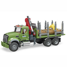 Load image into Gallery viewer, BRUDER MACK Granite Timber Logging Truck with 3 Logs 1:16