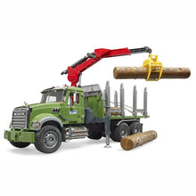Load image into Gallery viewer, BRUDER MACK Granite Timber Logging Truck with 3 Logs 1:16