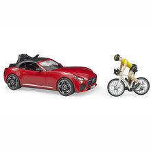 Load image into Gallery viewer, BRUDER Roadster with 1 road bike + cyclist 1:16