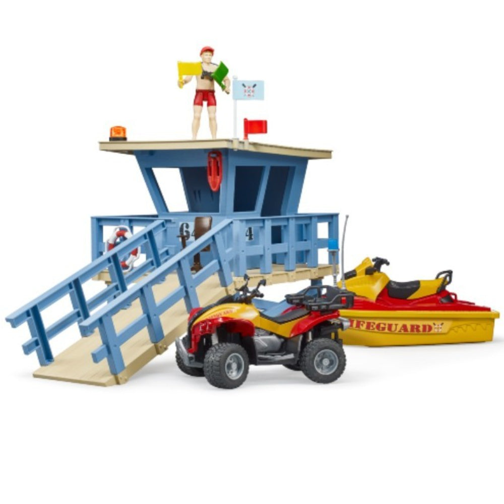 Load image into Gallery viewer, BRUDER Life Guard Station with Quad & Personal Water Craft
