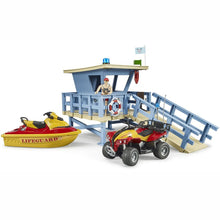 Load image into Gallery viewer, BRUDER Life Guard Station with Quad &amp; Personal Water Craft
