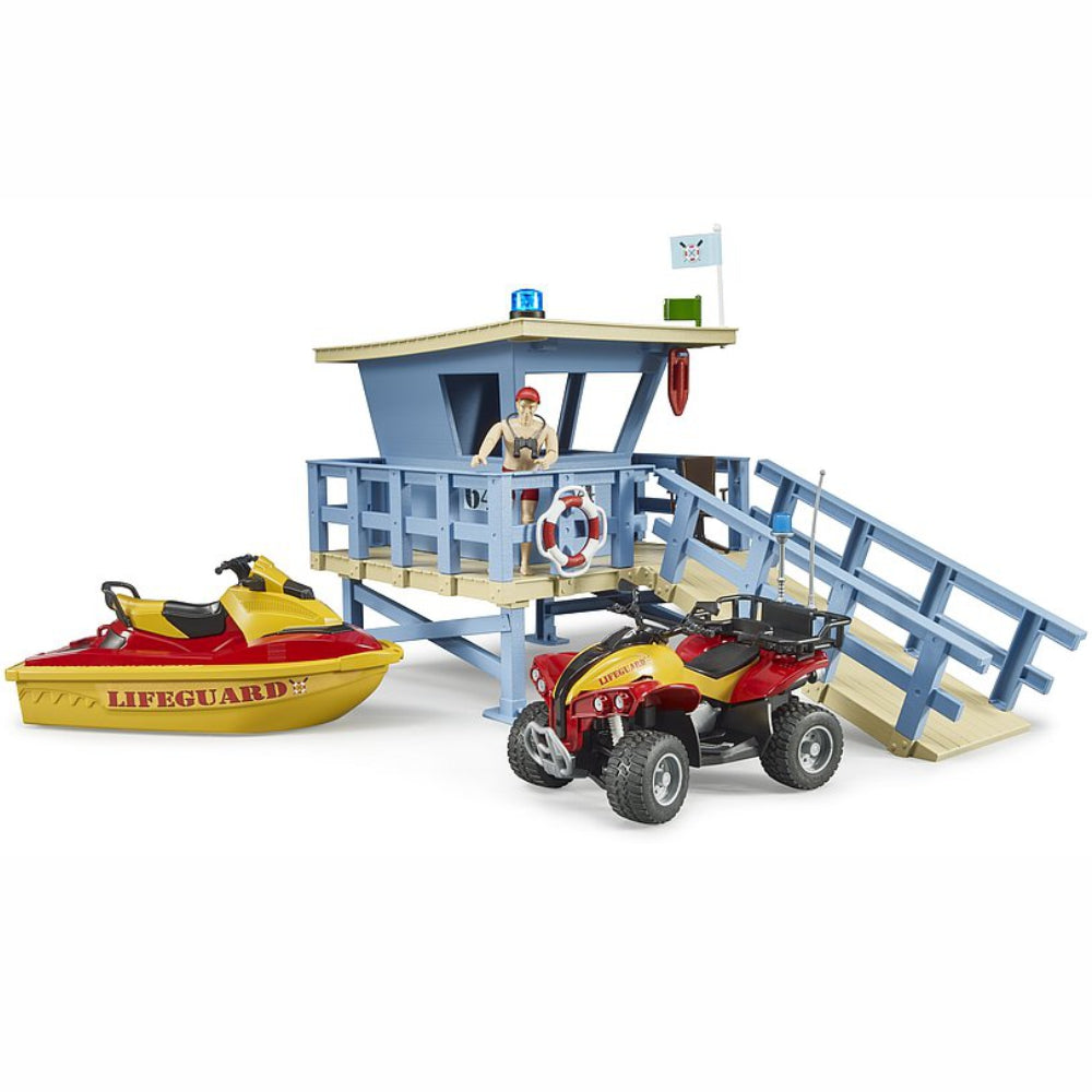 Load image into Gallery viewer, BRUDER Life Guard Station with Quad & Personal Water Craft