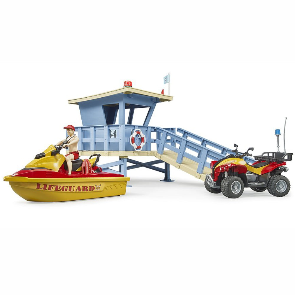 Load image into Gallery viewer, BRUDER Life Guard Station with Quad & Personal Water Craft