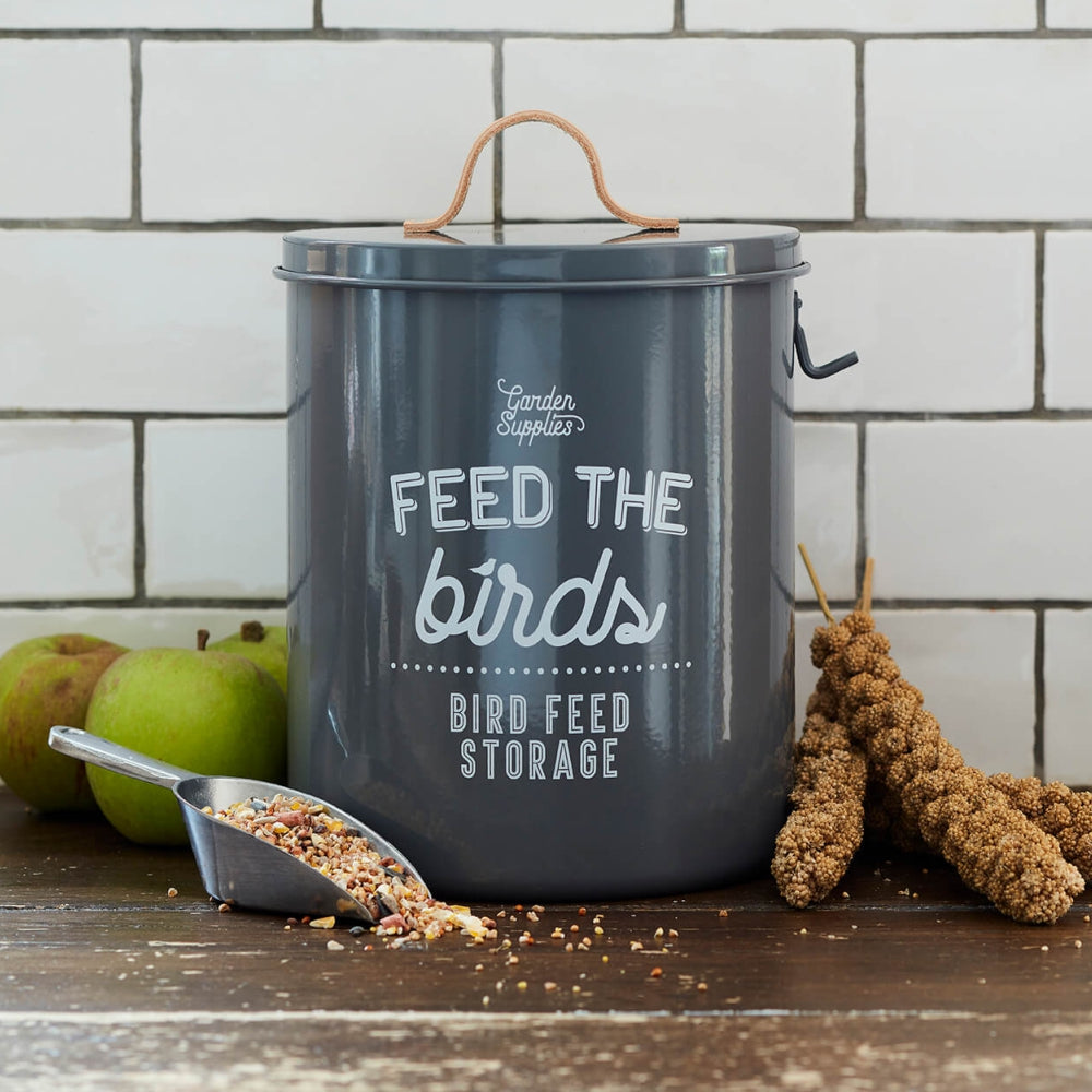 Load image into Gallery viewer, BURGON & BALL Bird Food Tin with Lid - Charcoal