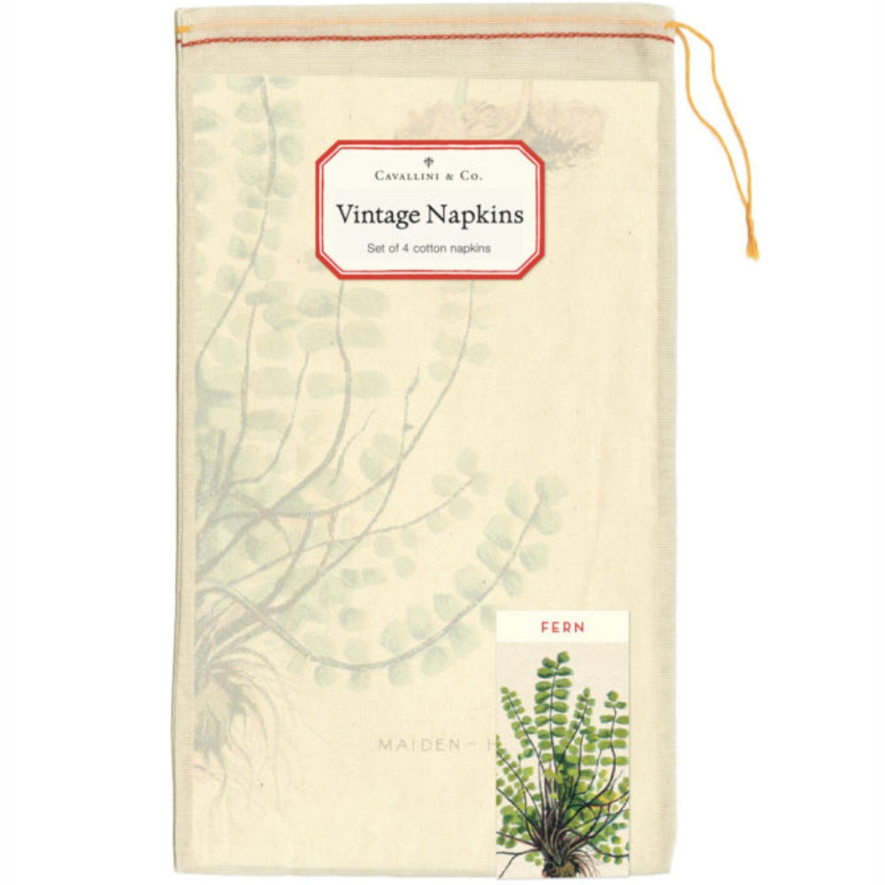 Load image into Gallery viewer, CAVALLINI & Co. 100% Natural Cotton Napkins Set of 4 - Ferns