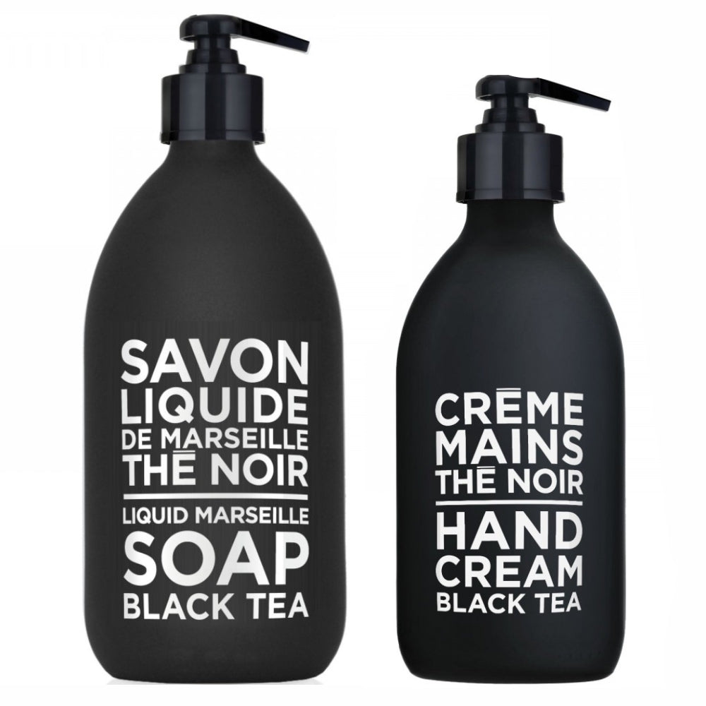 Load image into Gallery viewer, COMPAGNIE DE PROVENCE Liquid Soap 500ml & Hand Cream 300ml Duo - Black Tea