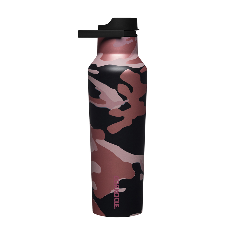 Load image into Gallery viewer, CORKCICLE Camo Sports Canteen 600ml Insulated Stainless Steel Bottle - Rose **Limited Stock**