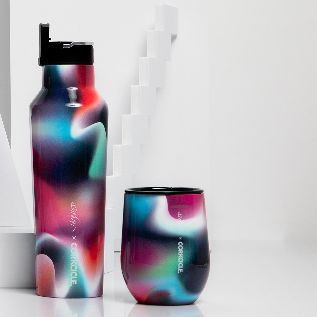 Load image into Gallery viewer, CORKCICLE x KARIM RASHID Classic Stemless Insulated Stainless Steel Cup 355ml - Glamdisco **Limited Stock**