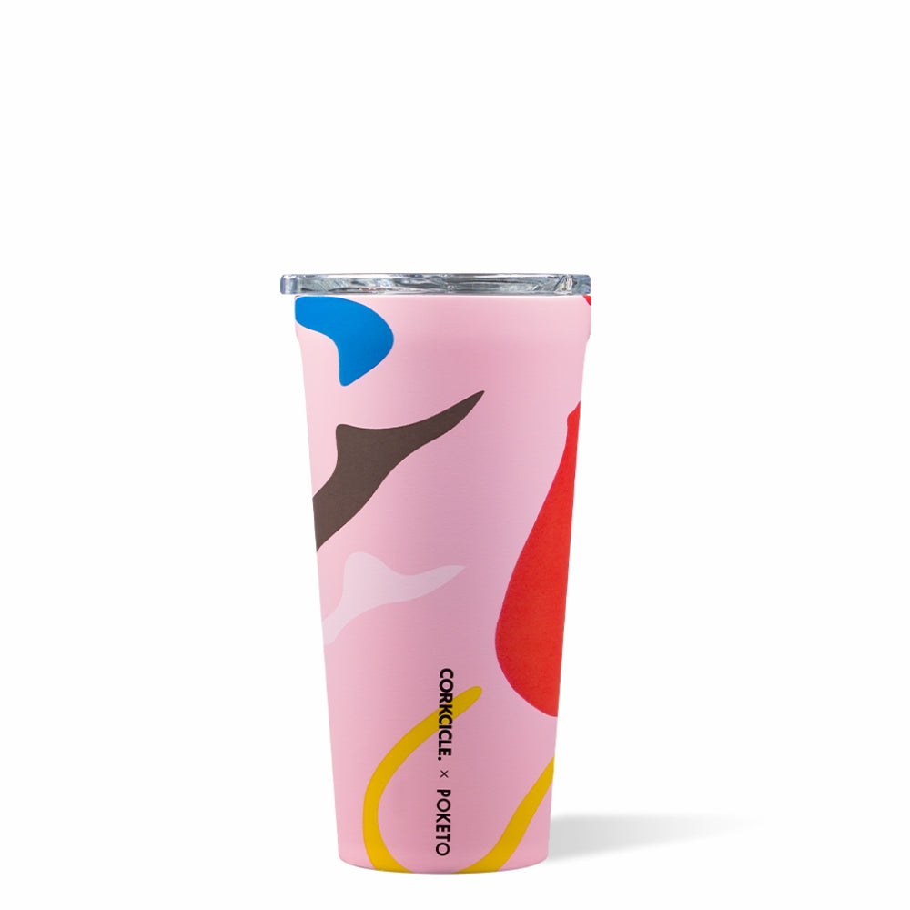 CORKCICLE x POKETO Stainless Steel Insulated Tumbler 16oz (475ml) - Pink Party **CLEARANCE**