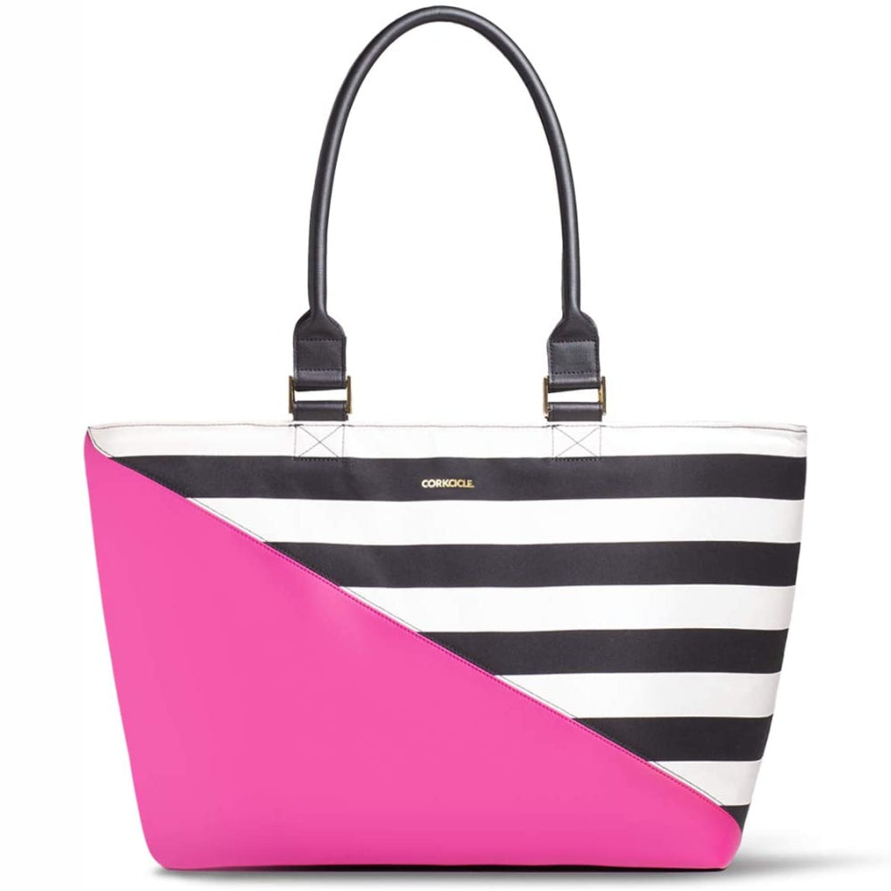 Load image into Gallery viewer, CORKCICLE Virginia Insulated Tote Bag - Pink Stripe **Limited Stock**