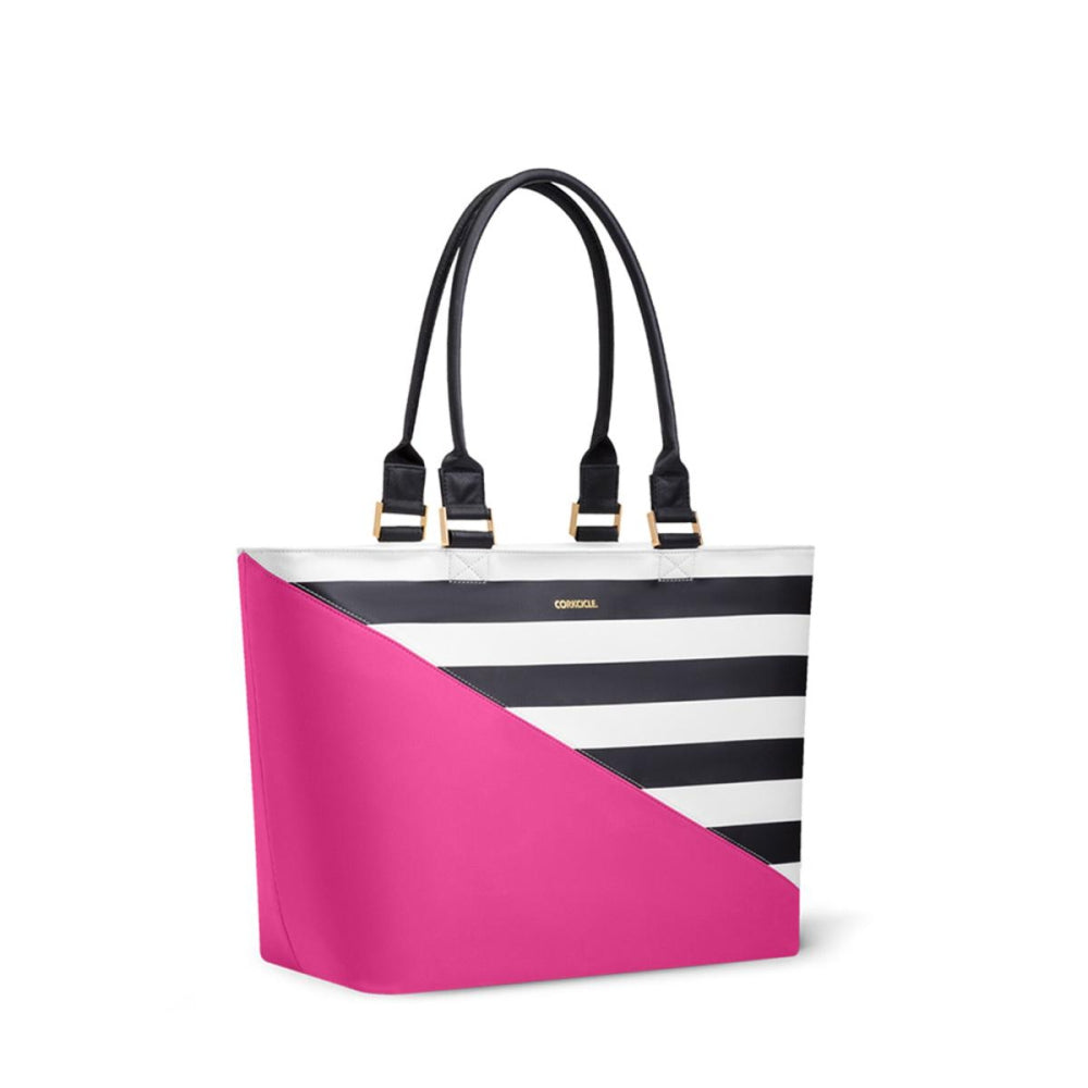 Load image into Gallery viewer, CORKCICLE Virginia Insulated Tote Bag - Pink Stripe **Limited Stock**