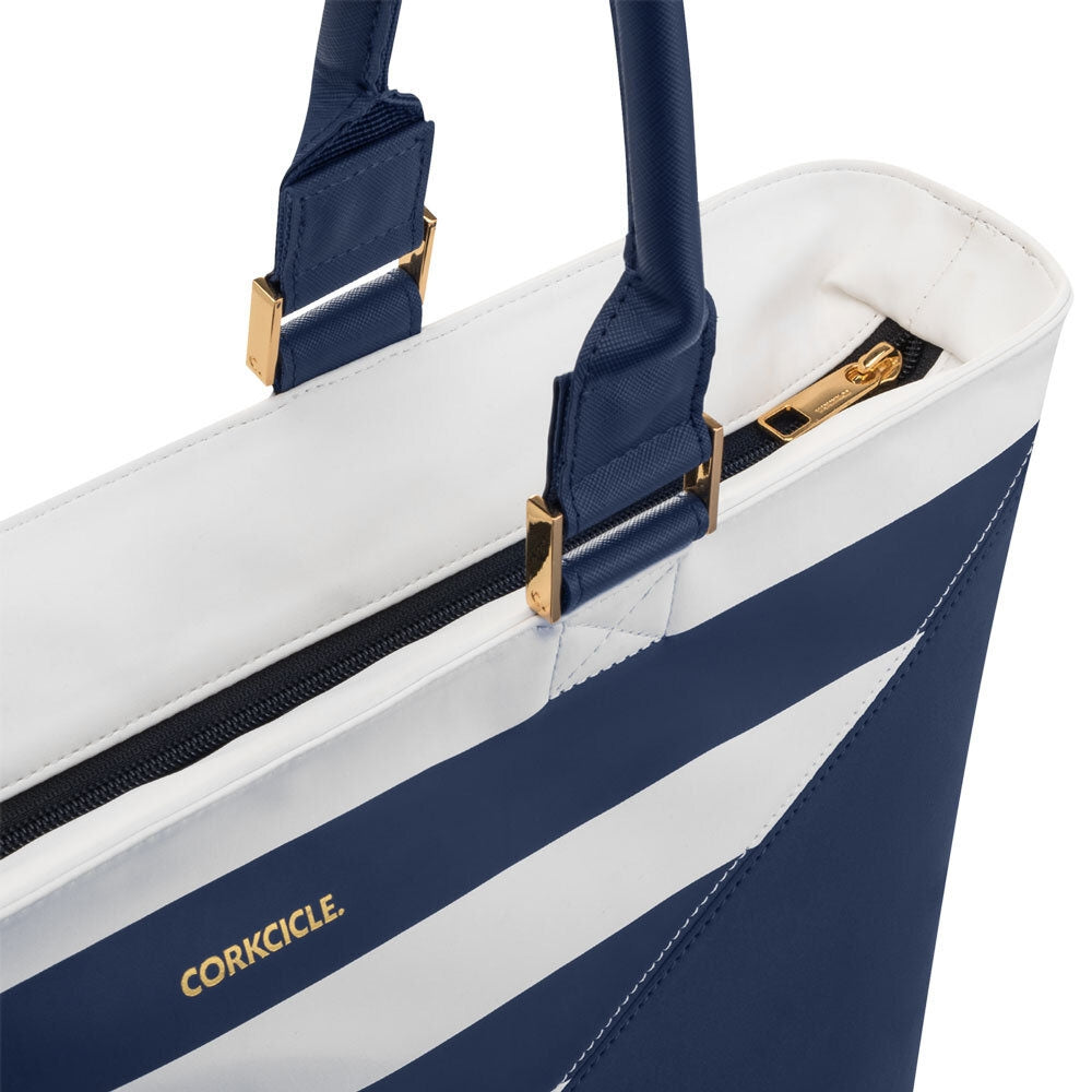 Load image into Gallery viewer, CORKCICLE Virginia Insulated Tote Cooler Bag - Navy Stripe **Limited Stock**
