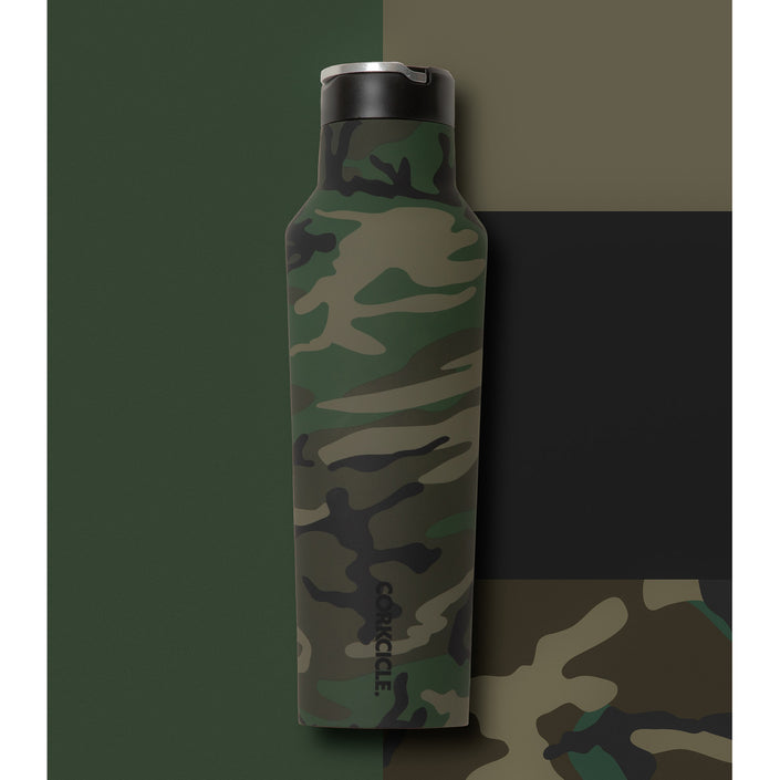 CORKCICLE Insulated Sports Canteen Bottle 20oz (600ml) - Woodland Camo **CLEARANCE**