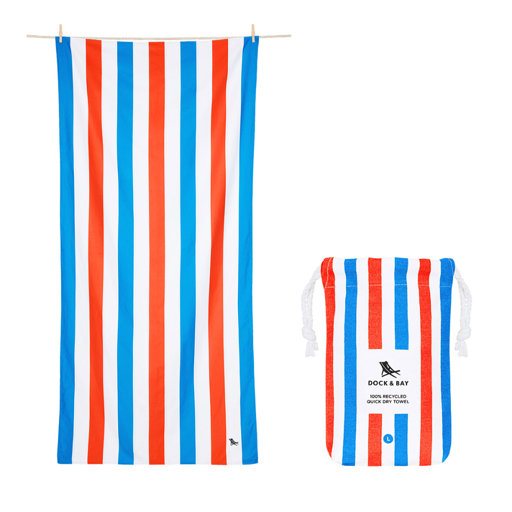 DOCK & BAY Quick-dry Beach Towel 100% Recycled Summer Collection - Poolside Parties