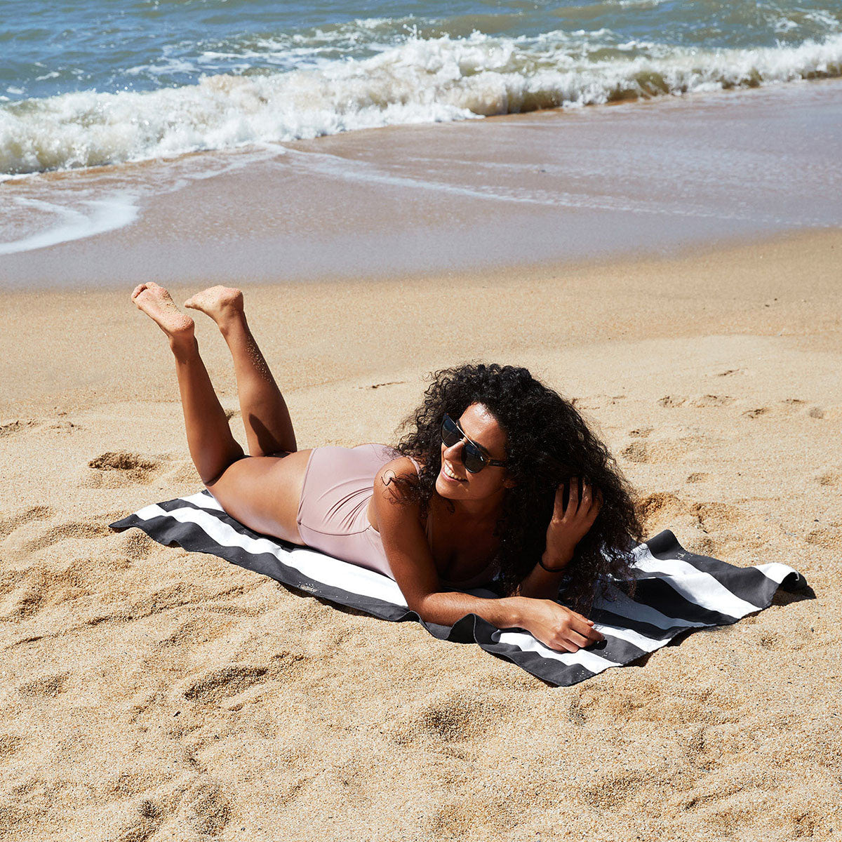 Load image into Gallery viewer, DOCK & BAY Quick-dry Beach Towel 100% Recycled Cabana Collection - Kamari Charcoal