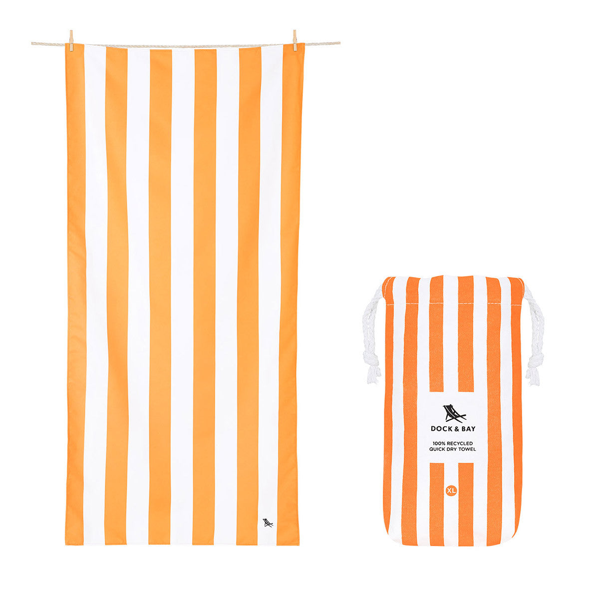 Load image into Gallery viewer, DOCK & BAY Quick-dry Beach Towel 100% Recycled Cabana Collection - Ipanema Orange