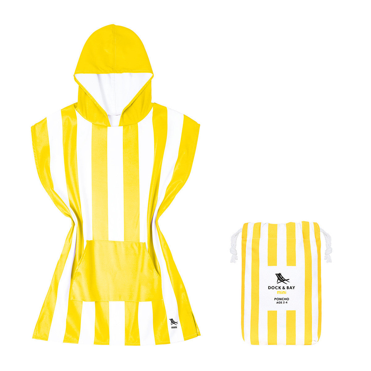 Load image into Gallery viewer, DOCK & BAY Quick-dry Kids Poncho Hooded Towel 100% Recycled Mini Cabana - Boracay Yellow