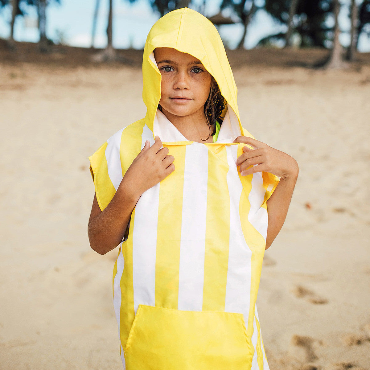 Load image into Gallery viewer, DOCK & BAY Quick-dry Kids Poncho Hooded Towel 100% Recycled Mini Cabana - Boracay Yellow