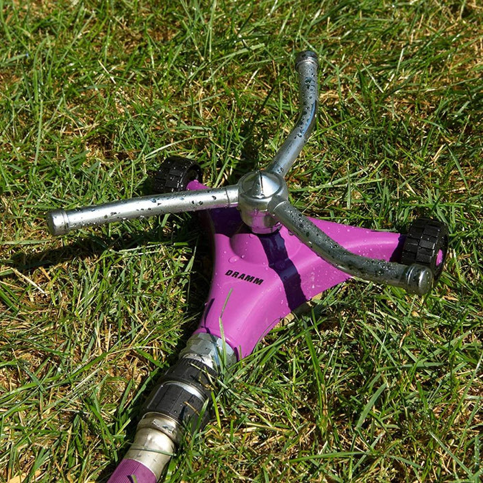 DRAMM ColourStorm Whirling 3 arm Garden Sprinkler - Berry / Violet