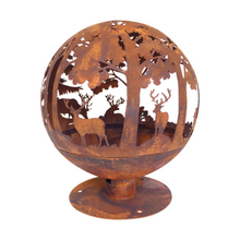 Load image into Gallery viewer, ESSCHERT DESIGN Fire Ball Pre-Rusted Laser Cut - Forest Scene