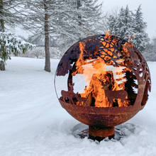 Load image into Gallery viewer, ESSCHERT DESIGN Fire Ball Pre-Rusted Laser Cut - Forest Scene