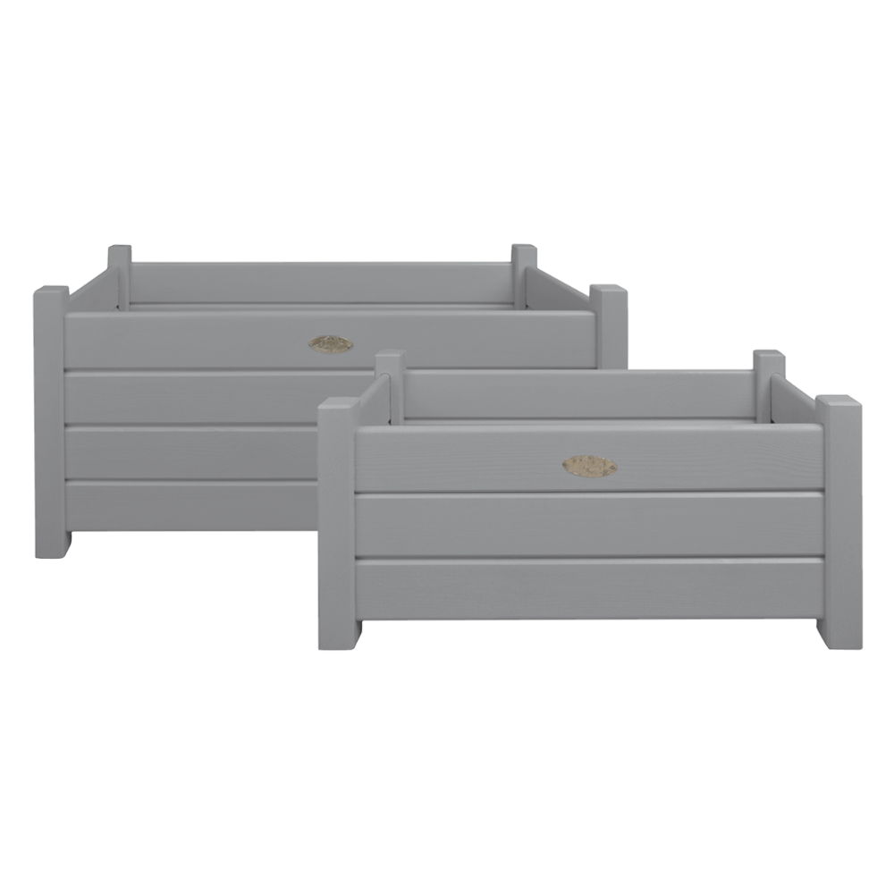 Load image into Gallery viewer, ESSCHERT DESIGN Wooden Rectangular Planter Grey - Set of 2 **Limited Stock**