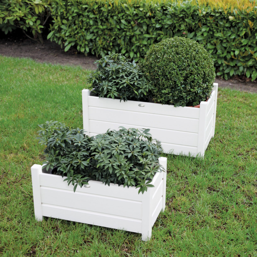 Load image into Gallery viewer, ESSCHERT DESIGN Wooden Rectangular Planter White - Set of 2 **Limited Stock**