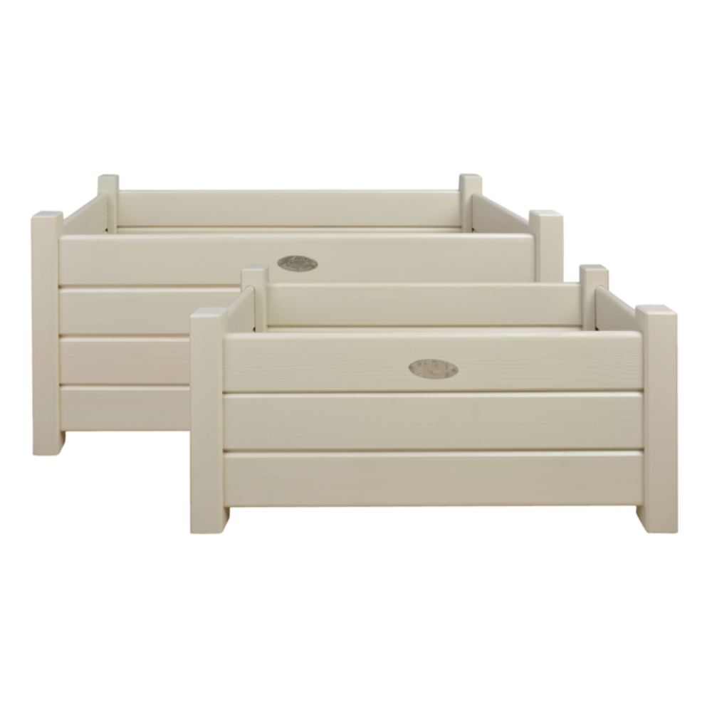 Load image into Gallery viewer, ESSCHERT DESIGN Wooden Rectangular Planter White - Set of 2 **Limited Stock**