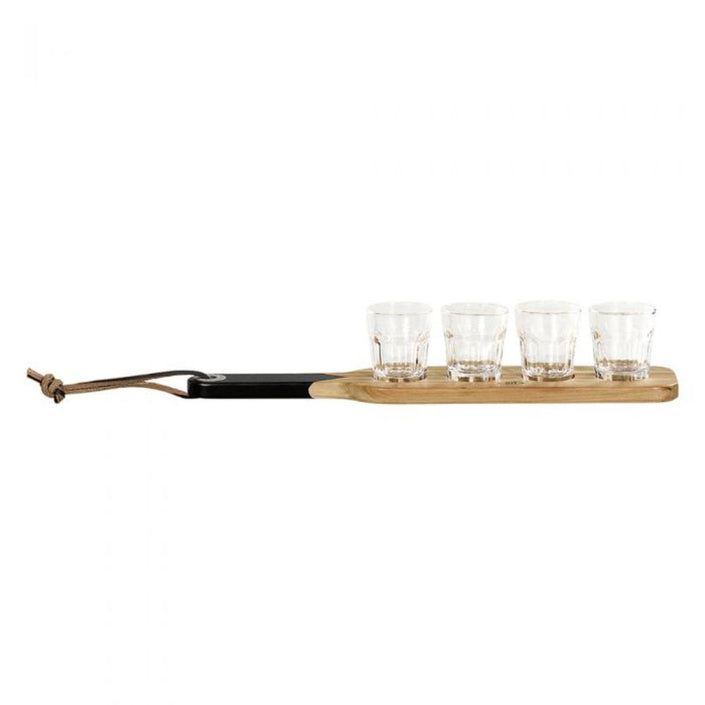 GENTLEMENS HARDWARE Serving Paddle and Shot Glasses, Set of 4