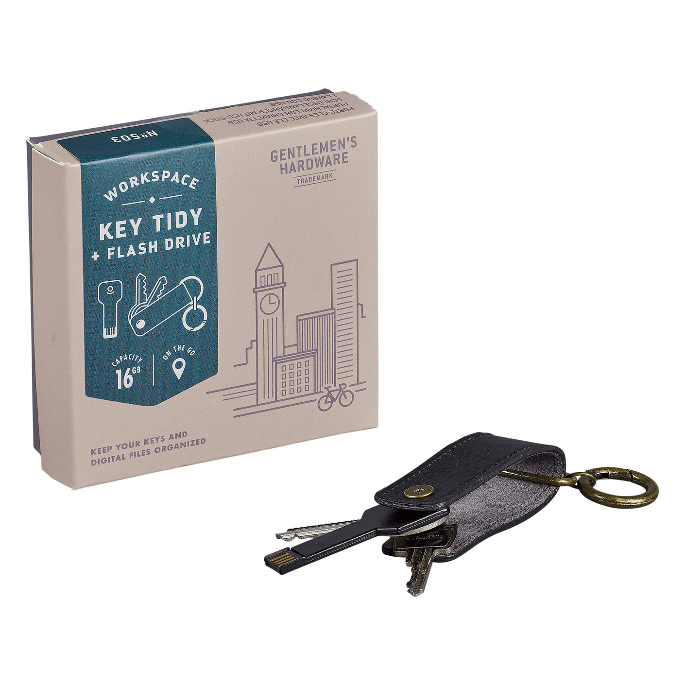 Load image into Gallery viewer, GENTLEMENS HARDWARE Key Tidy with USB Flash Drive 16GB