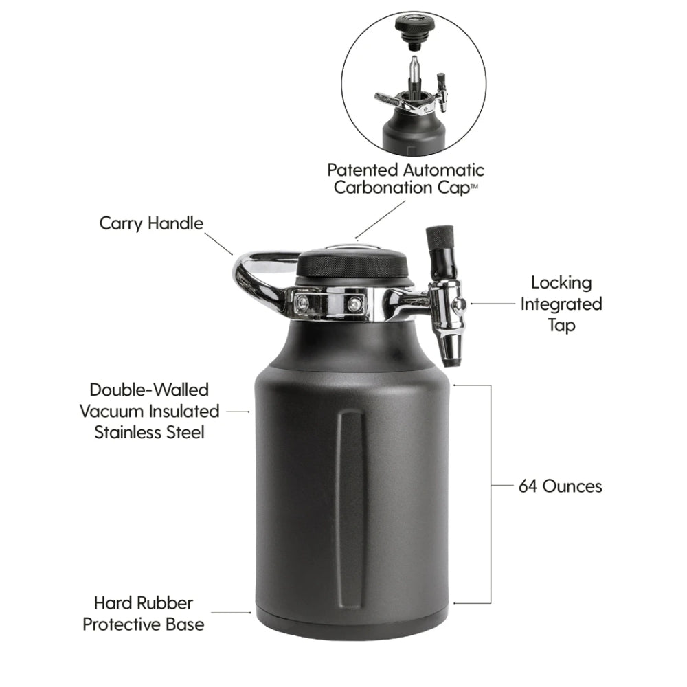 Load image into Gallery viewer, GROWLERWERKS UKEG GO 64 Carbonated Insulated Growler - Tungsten