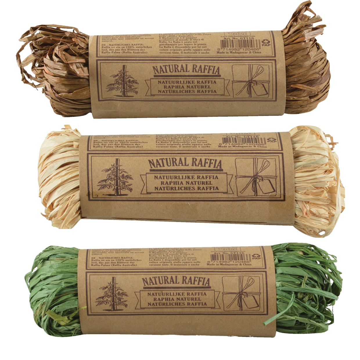 Load image into Gallery viewer, ESSCHERT DESIGN Natural Raffia - Set of 3