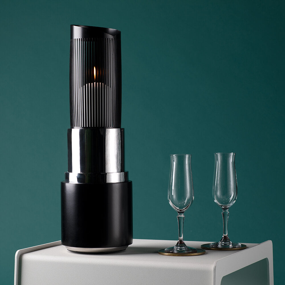Load image into Gallery viewer, GARDEN GLORY Lipstick Lantern Maxi - Black & Silver **Limited Stock**