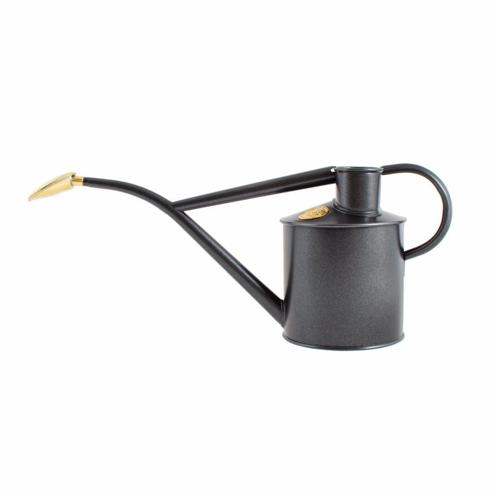 Load image into Gallery viewer, HAWS Gift Boxed Metal Indoor Plant Watering Can 'The Rowley Ripple' 2 Pint (1 Litre) - Graphite