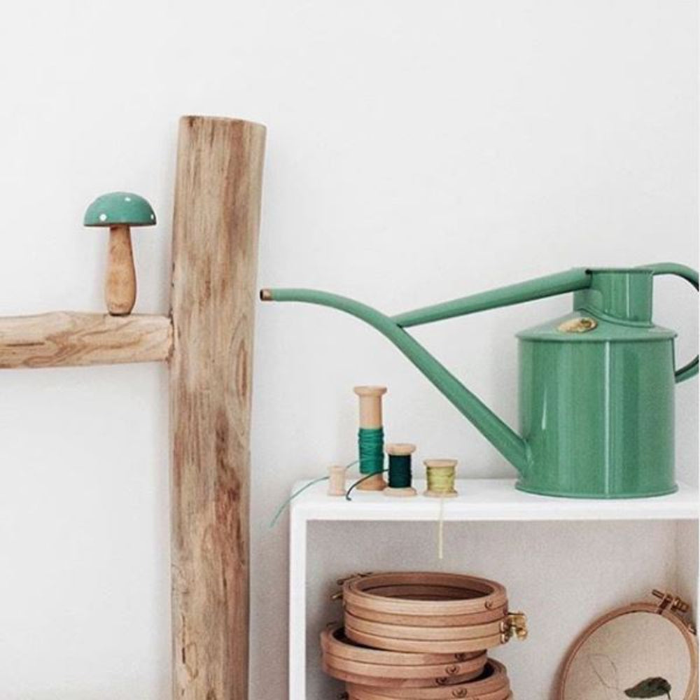 Load image into Gallery viewer, HAWS Gift Boxed Metal Indoor Plant Watering Can 'The Rowley Ripple' 2 Pint (1 Litre) - Sage