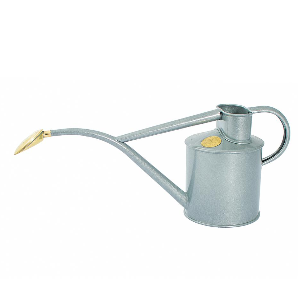 HAWS Gift Boxed Metal Indoor Plant Watering Can 'The Rowley Ripple' 2 Pint (1 Litre) - Galvanised