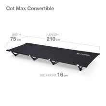 Load image into Gallery viewer, HELINOX Cot Max Convertible - Black With Blue Frame