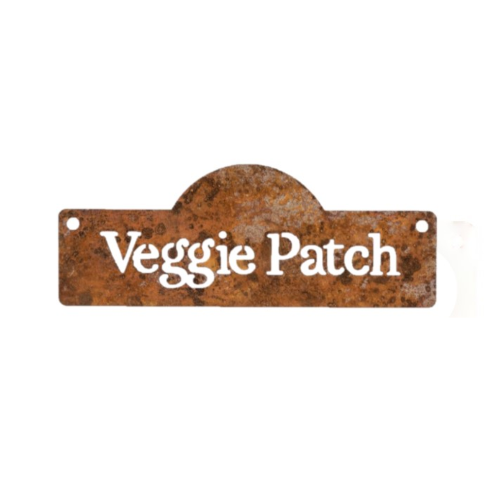 MARTHA'S VINEYARD Vintage Style Garden Sign - Veggie Patch - Rust