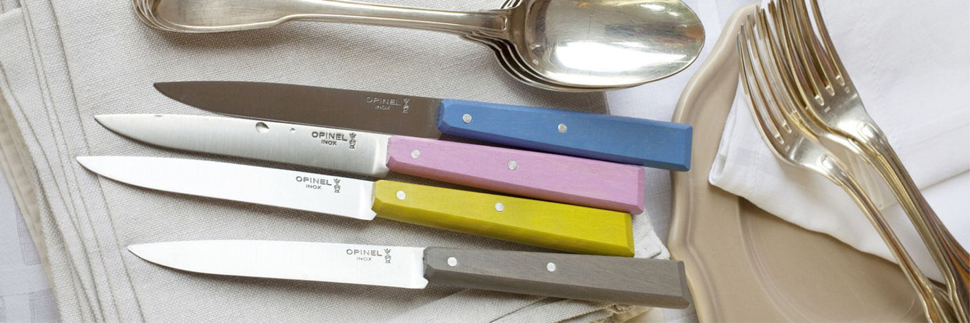 Load image into Gallery viewer, OPINEL N125 'Bon Appetit' Table Knife 4 Piece Set (Champagne)