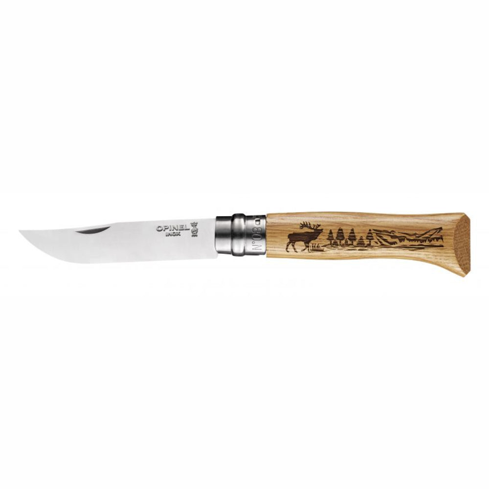 Load image into Gallery viewer, OPINEL N8 Folding Animalia Woodcut - Deer