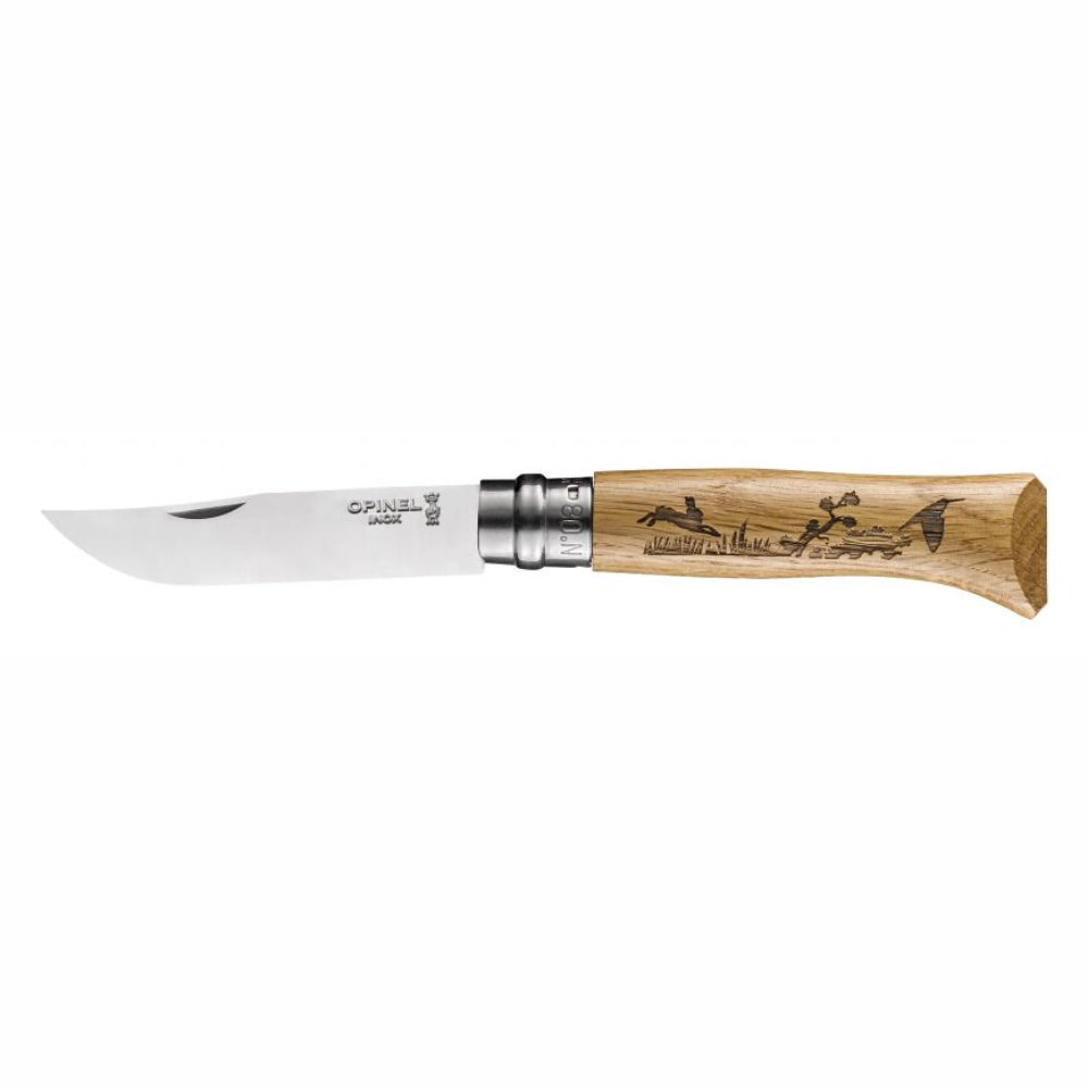 Load image into Gallery viewer, OPINEL N8 Folding Animalia Woodcut - Hare