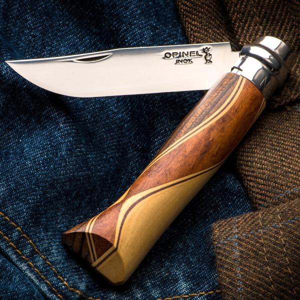 Load image into Gallery viewer, OPINEL N08 Chaperon Folding Knife - Fine Marquetry Handle