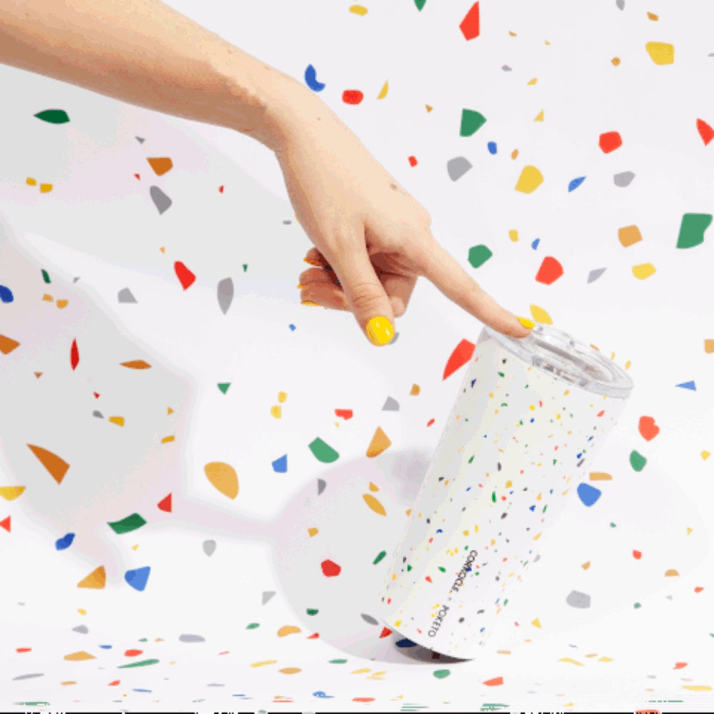 Load image into Gallery viewer, CORKCICLE x POKETO Stainless Steel Insulated Tumbler 16oz (475ml) - White Terrazzo **Limited Stock**