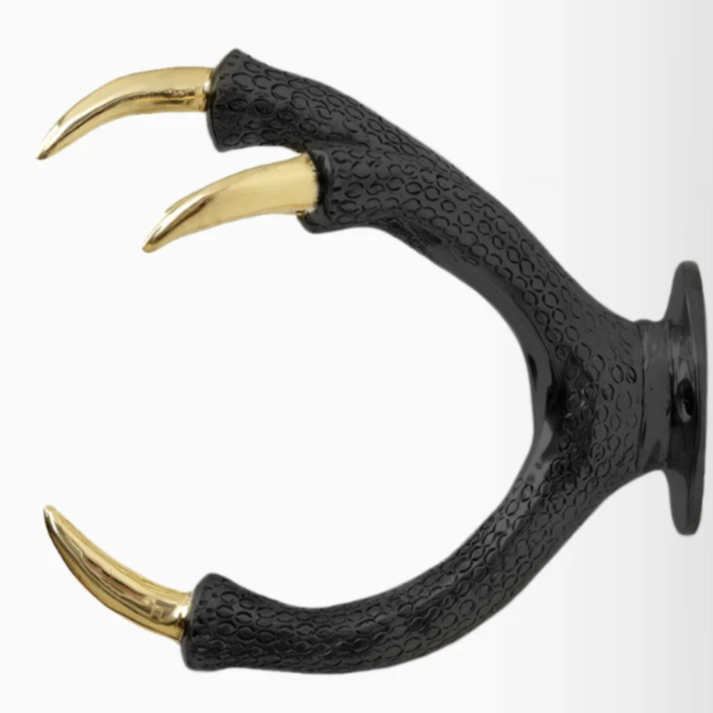 Load image into Gallery viewer, GARDEN GLORY Claw Wall Mount Hose Holder - Black - Brass