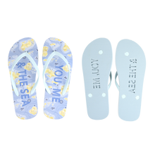 Load image into Gallery viewer, ESSCHERT DESIGN &#39;Seaside&#39; Stamp Flipflops - &#39;You, Me &amp; The Sea