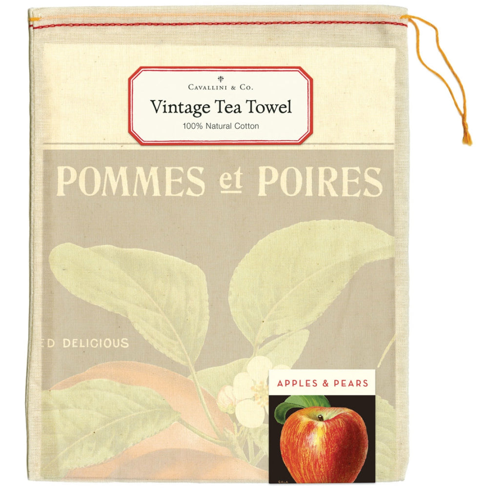 Load image into Gallery viewer, CAVALLINI & Co. 100% Natural Cotton Tea Towel - Apples & Pears