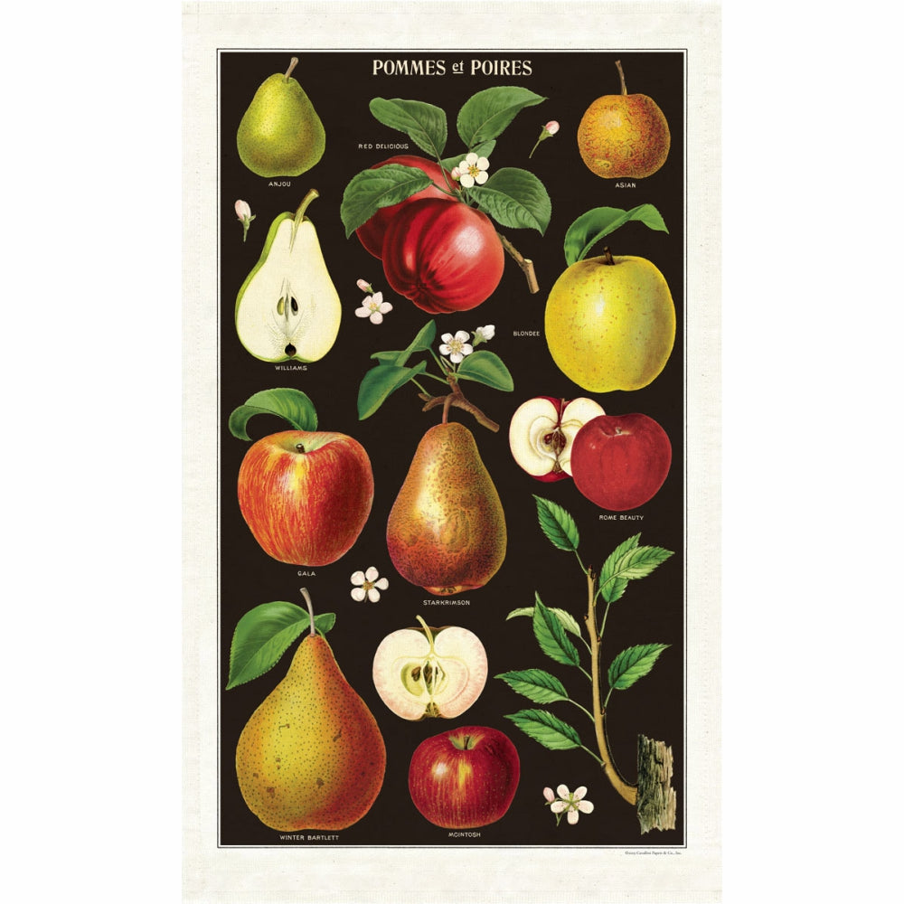 Load image into Gallery viewer, CAVALLINI & Co. 100% Natural Cotton Tea Towel - Apples & Pears